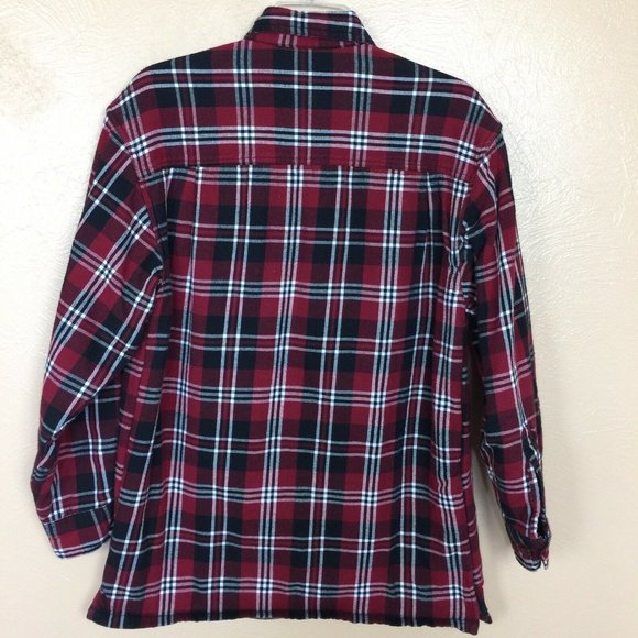 Red Head Brand Co Mens Small Red Black Plaid Shirt Jacket Fleece Lined Logger - Picture 3 of 8